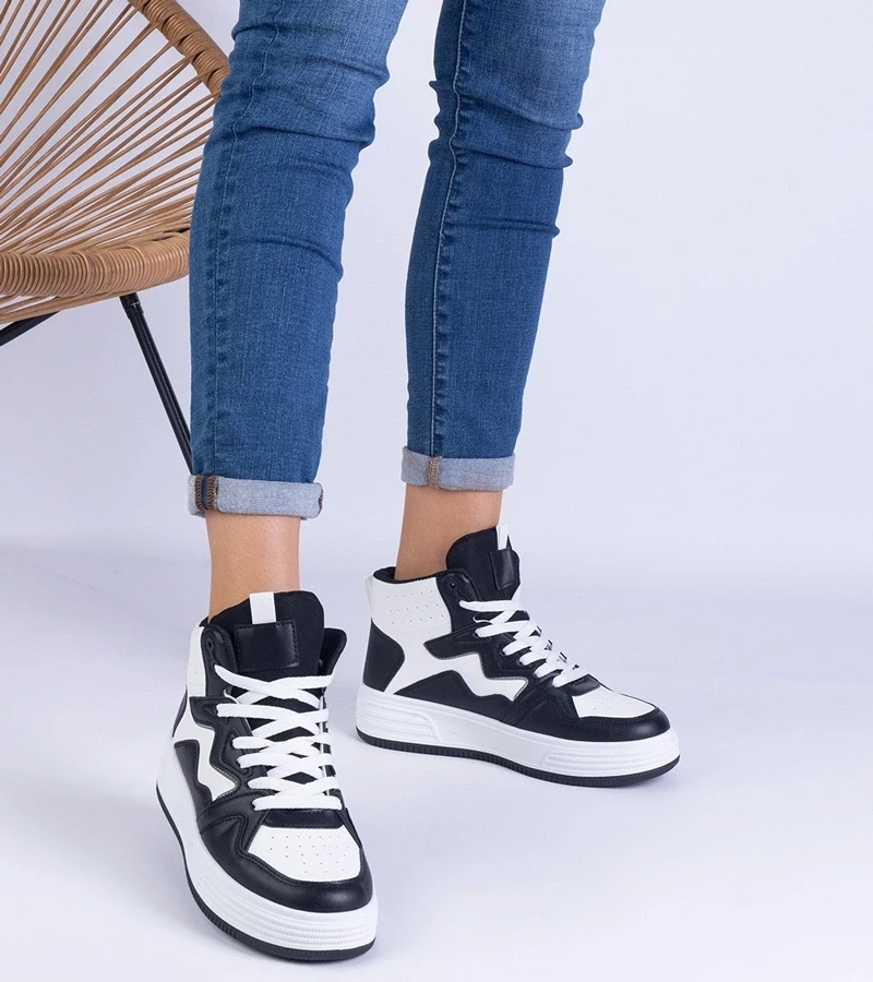 Gemre Pantofi sport alb-negru pentru femei Shadolina