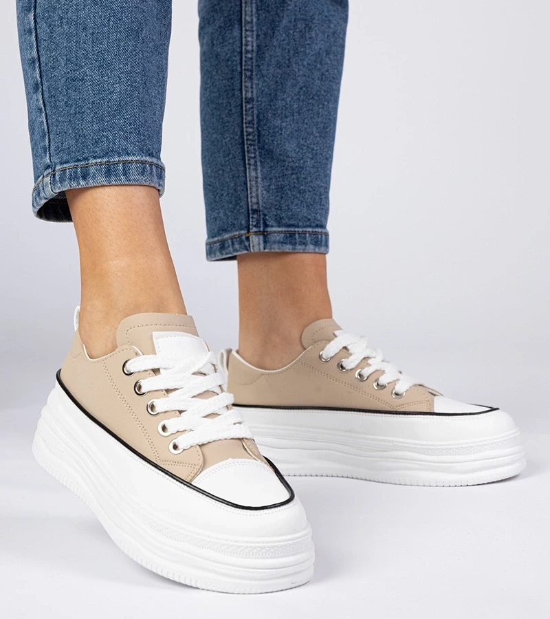 Gemre Adidași bej pentru femei cu talpă înaltă Selina