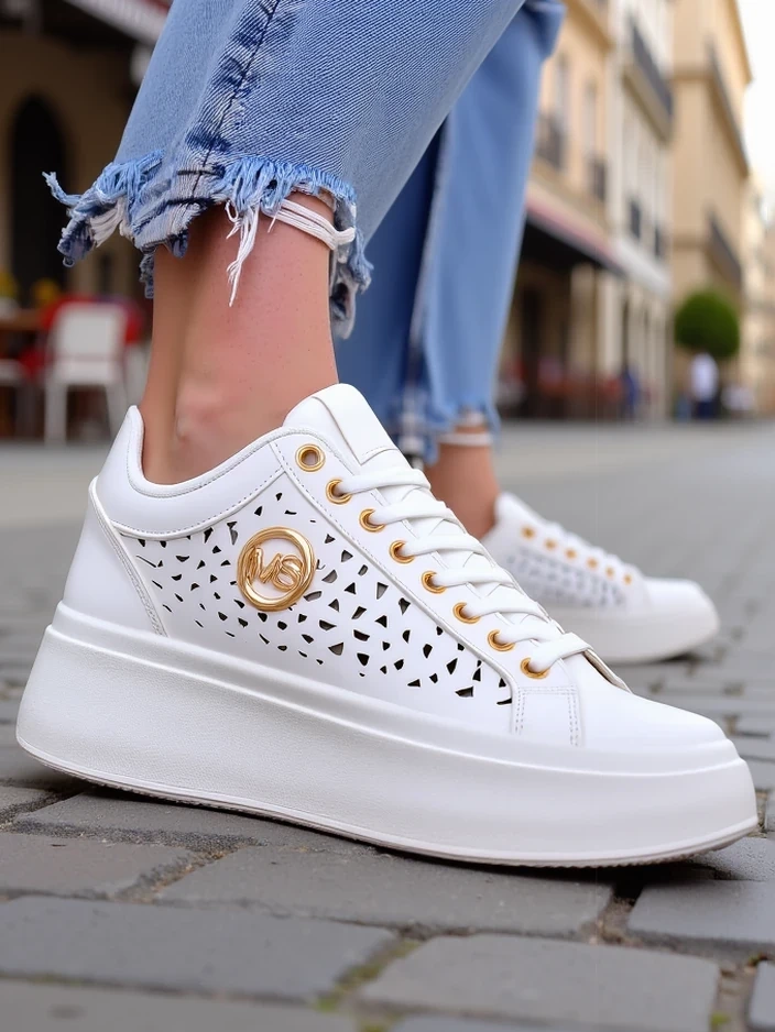 Resti Aurelia Bianca – White Platform Sneakers Ecru
