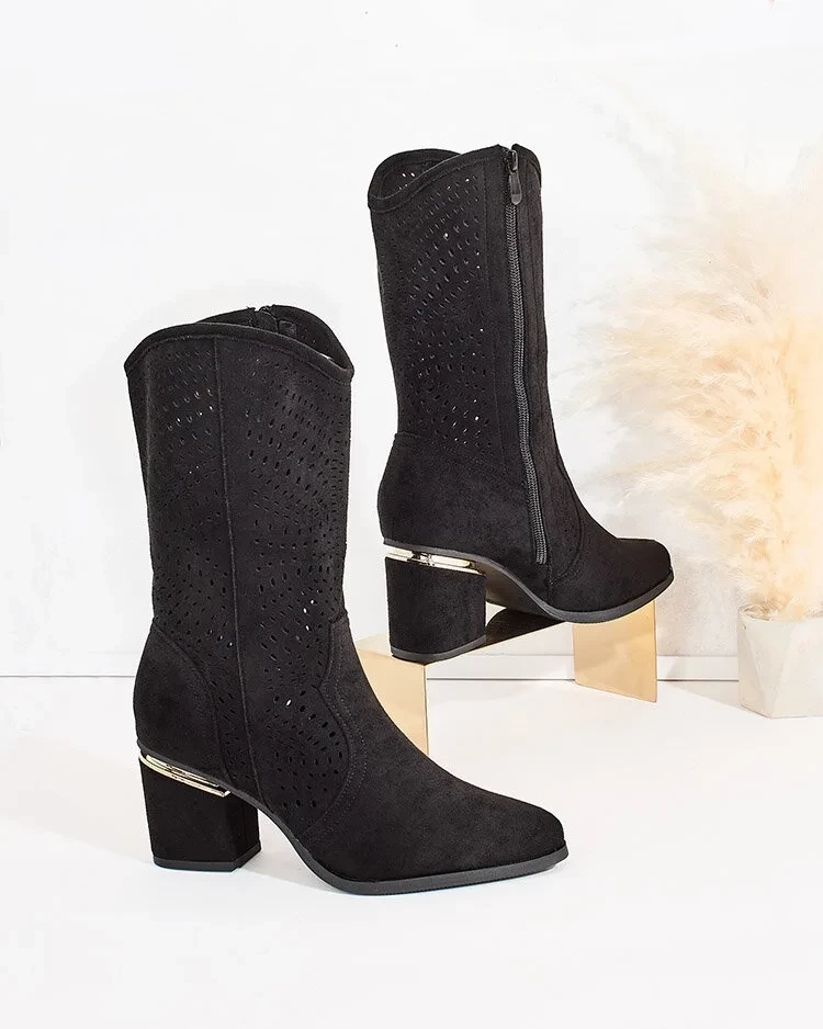 Resti Openwork low stiletto boots Hewir