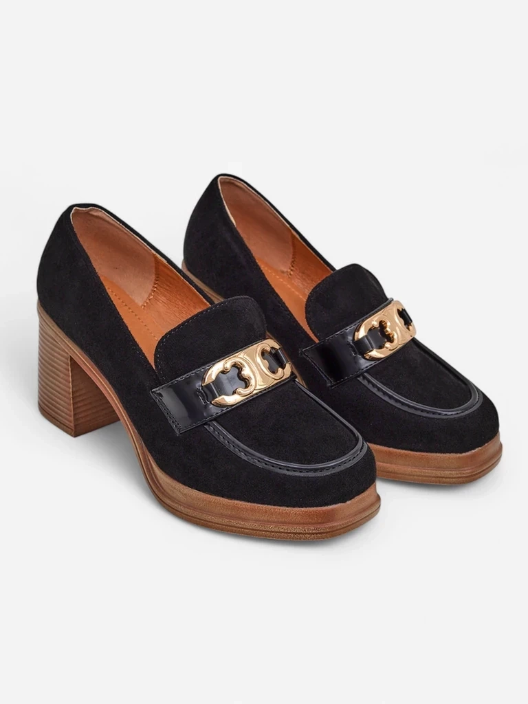 Resti Women's moccasins on a block heel Qeroy