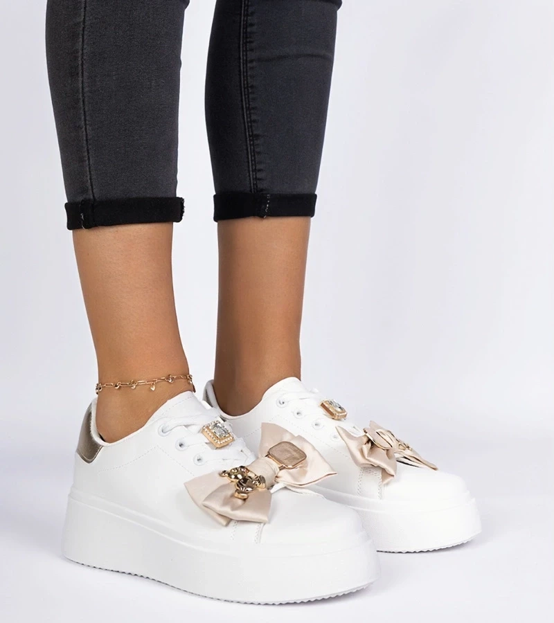 Gemre Adidași damă alb-aurii Milonel