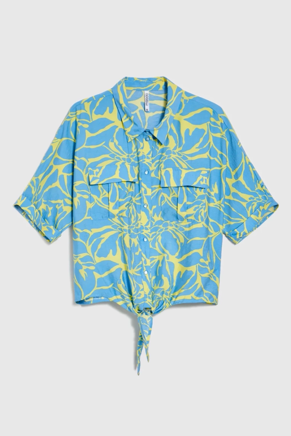 Marisse Patterned Shirt With Ties, Yellow