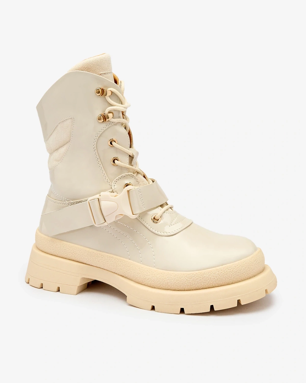 Resti Women&#039;s lacquered boots in beige Setogy