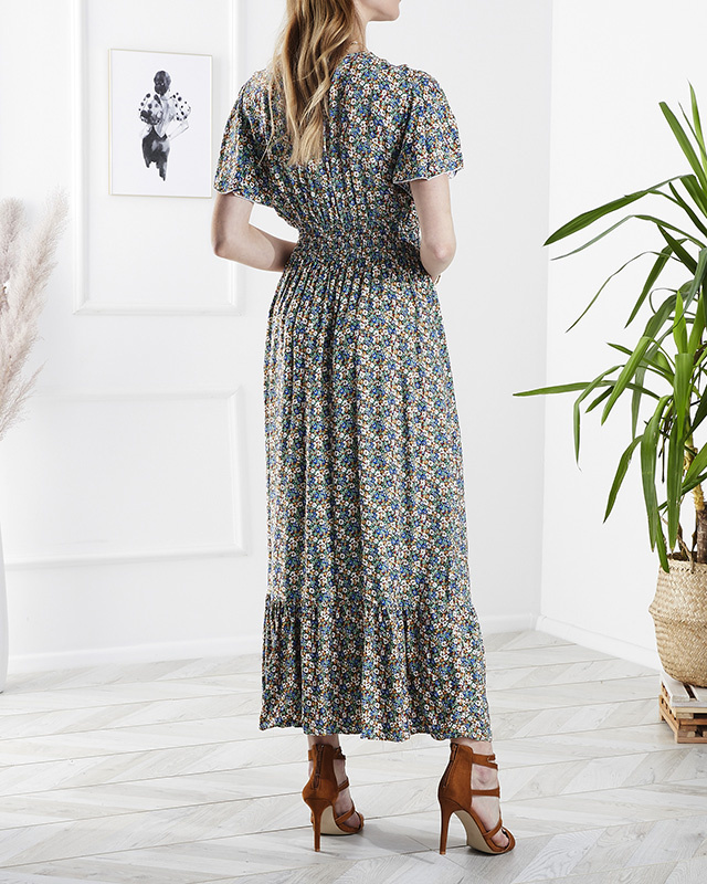 Resti Floral women's midi dress in green- Clothing