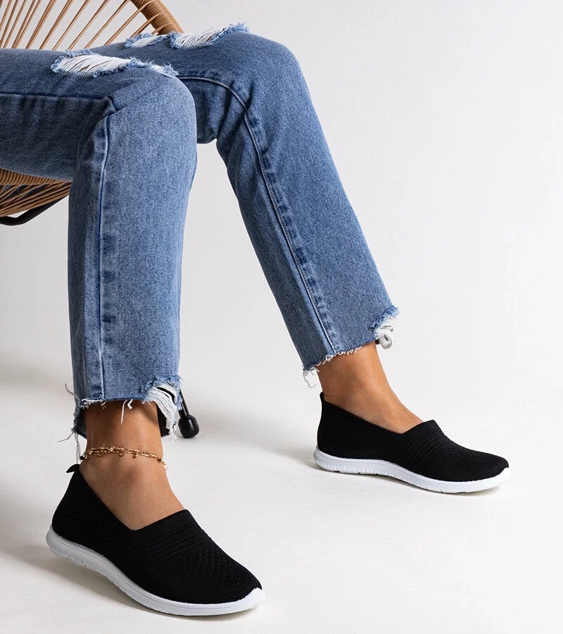 Gemre Adidași negri Shalha, tip slip-on