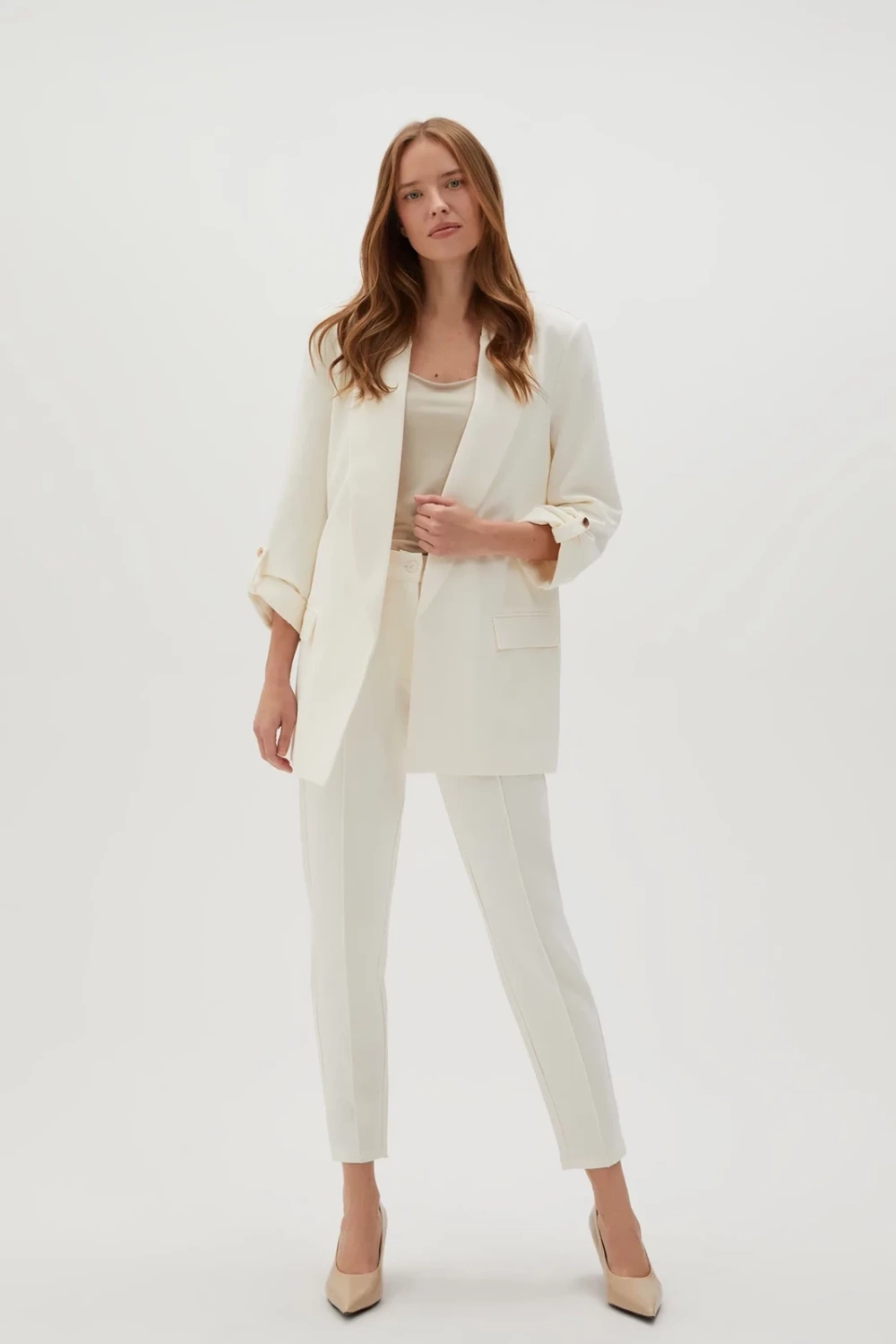 Marisse Women's Trousers L-Sp-4605 Off White