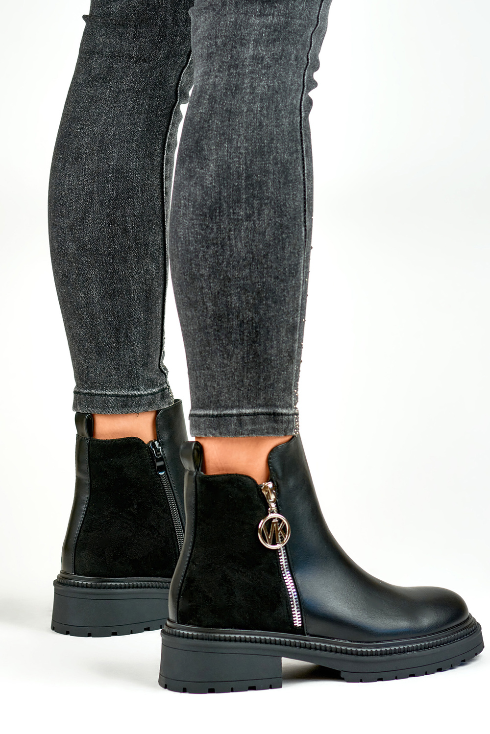 primohurt Botki damskie z ozdobnym zamkiem