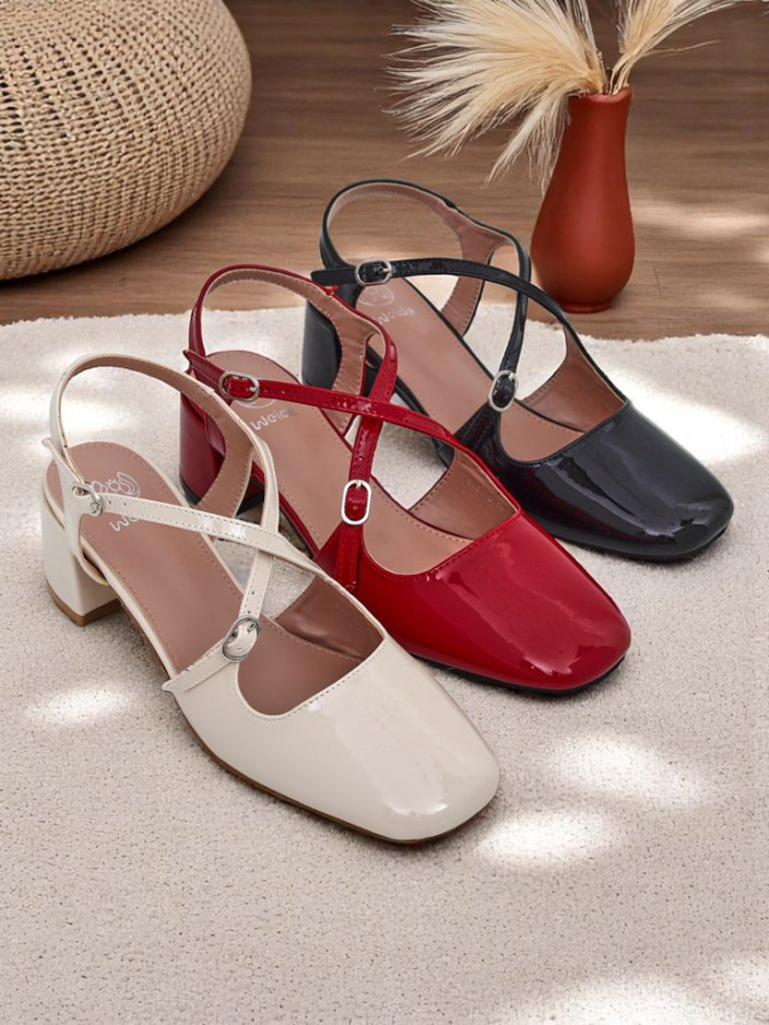 Resti Royal Fashion Women's Lolita Low-Heeled Pumps with Decorative Straps