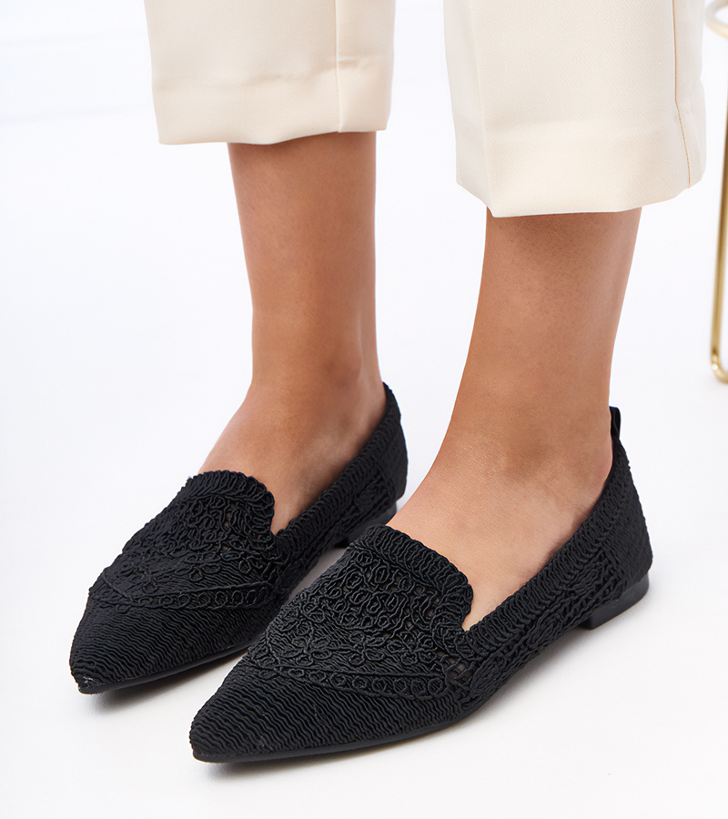 D/CEO Black Lace Women's Ballet Flats Gerania