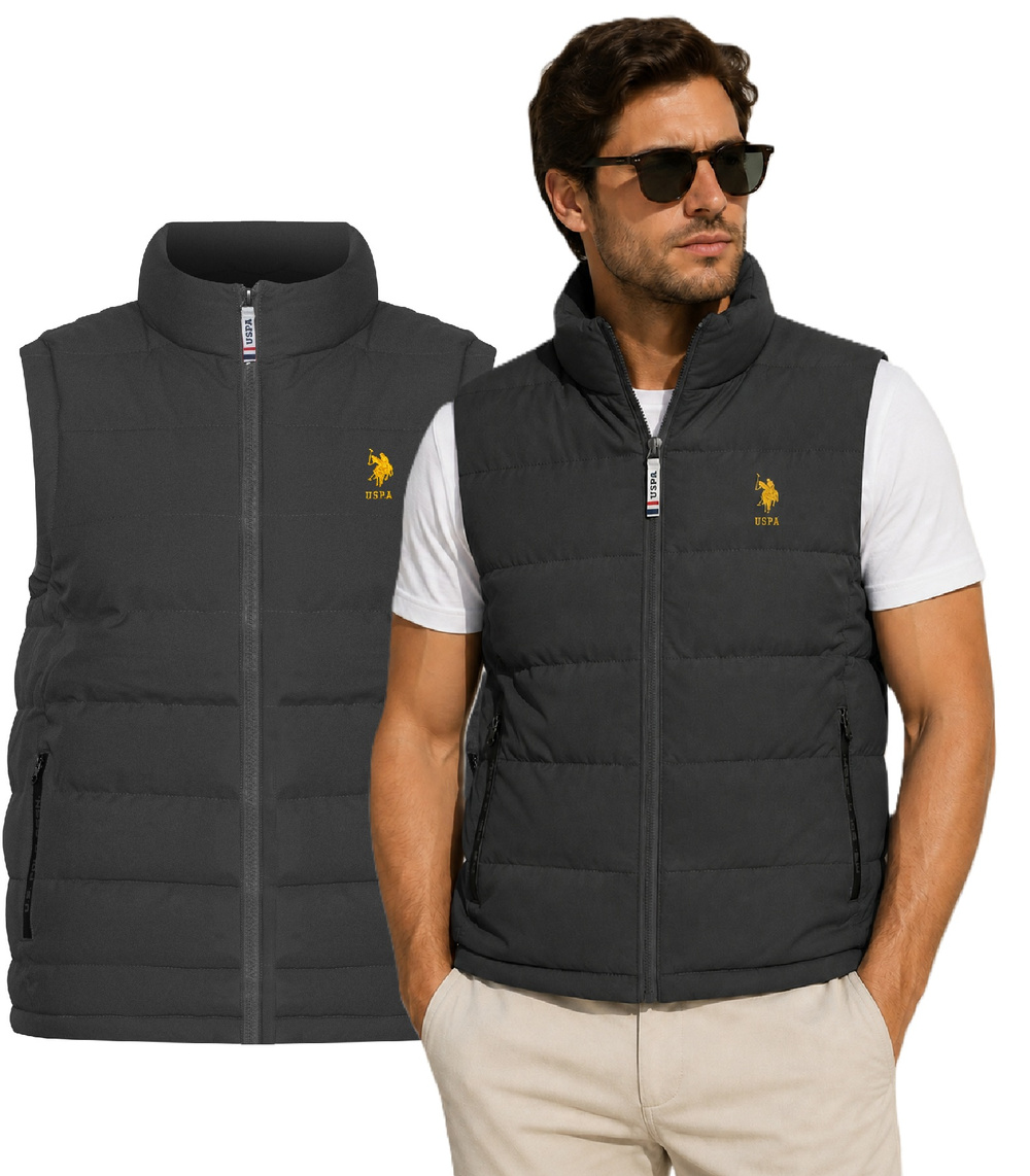 US Polo Assn. - Moški telovnik sive barve