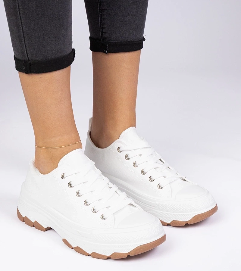 Gemre Adidași albi cu talpă groasă Salsana