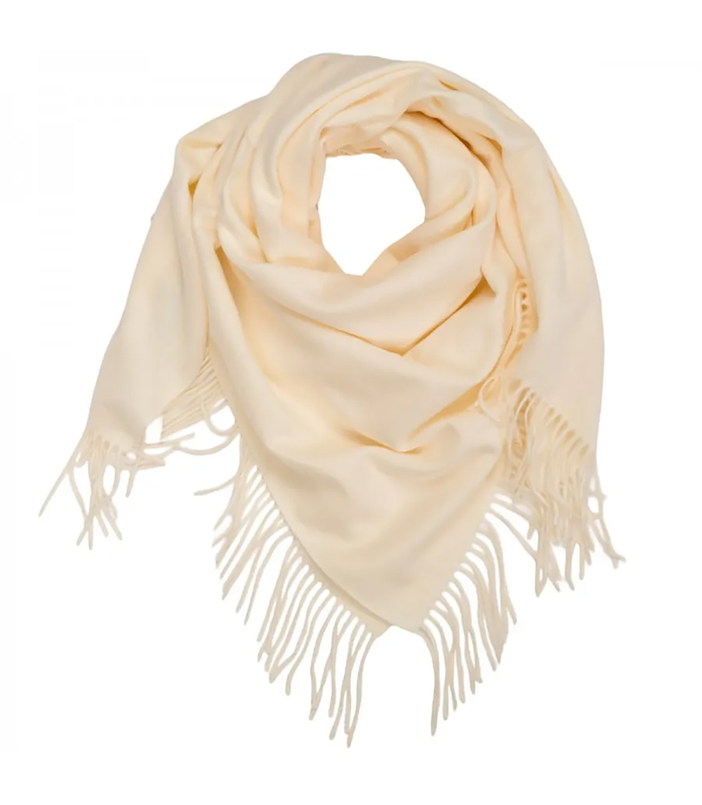 Pri One-color shawl shlik scarf with fringe GRACE