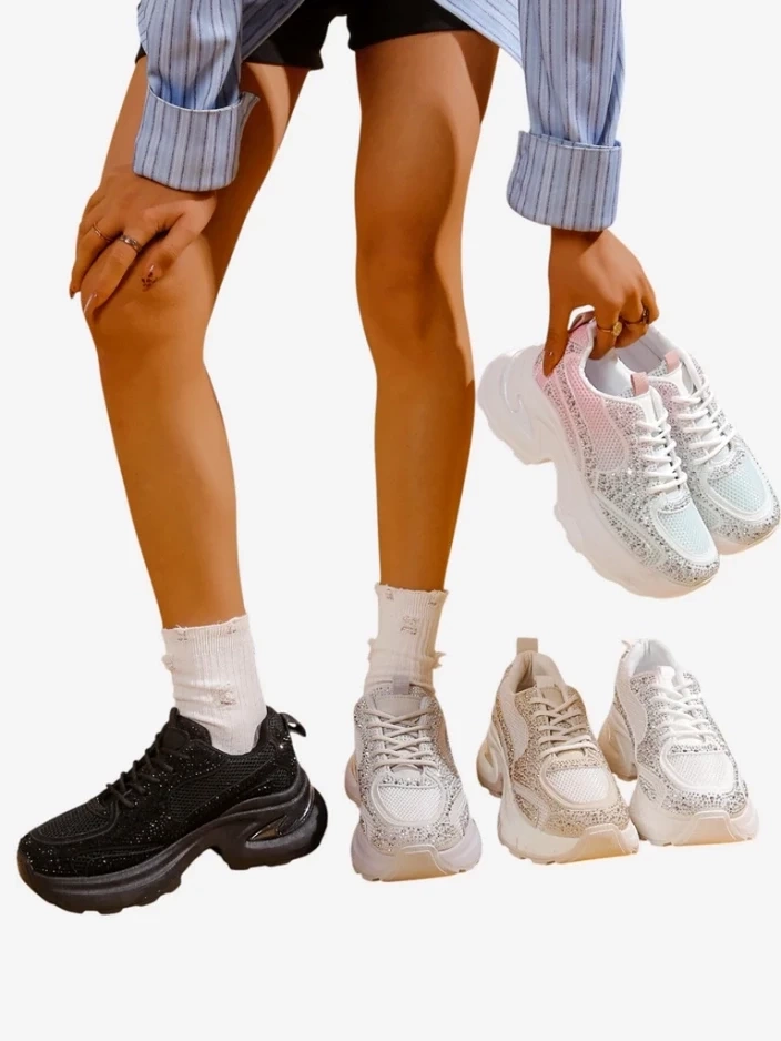 Resti Women's sports sneakers with rhinestones Bloss