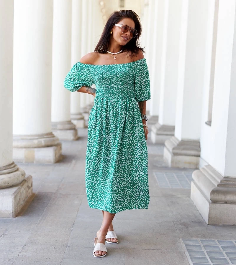 UR/CEO Green floral dress Zetticci