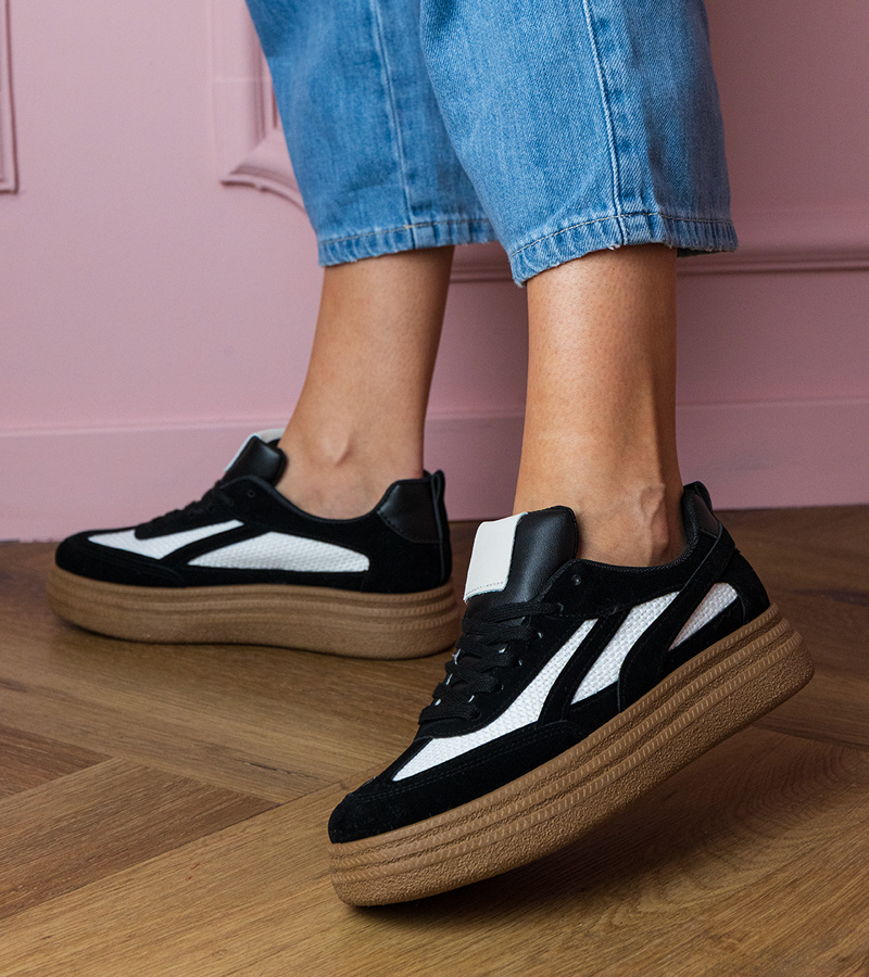 Gemre Adidași negri pe talpă groasă Kamela