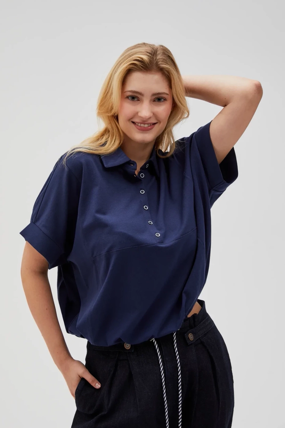 Marisse Women&#039;s Sweatshirt L-Bl-4613 Navy