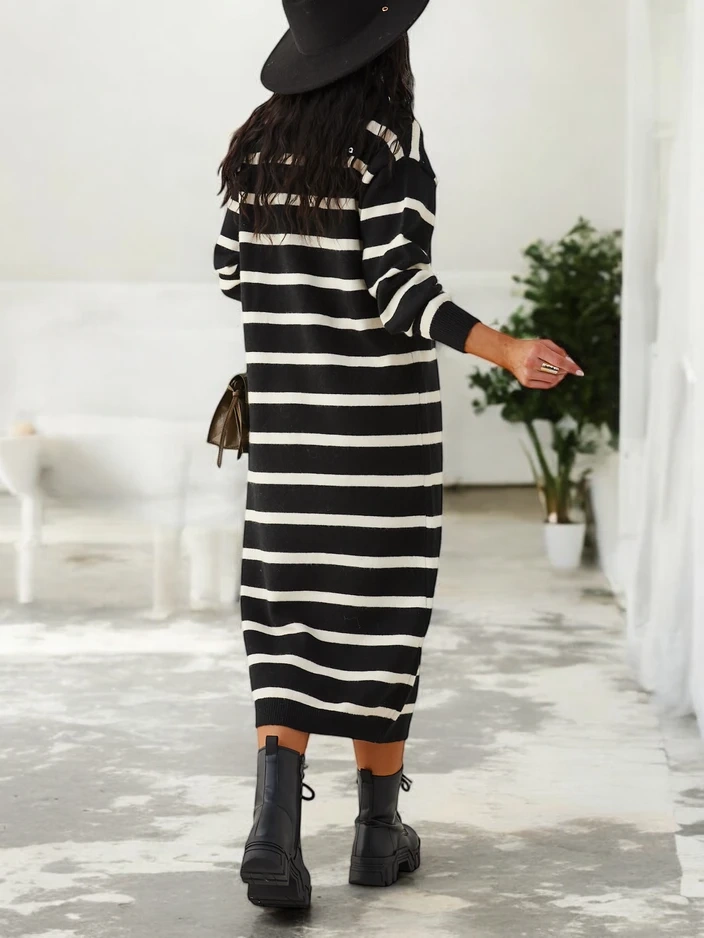 Resti Women's long striped sweater dress