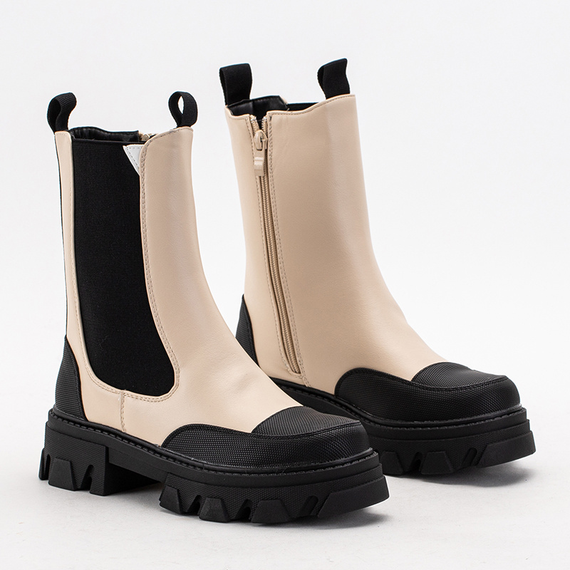 Resti Beige women&#039;s boots on a massive sole Rosidi - Footwear