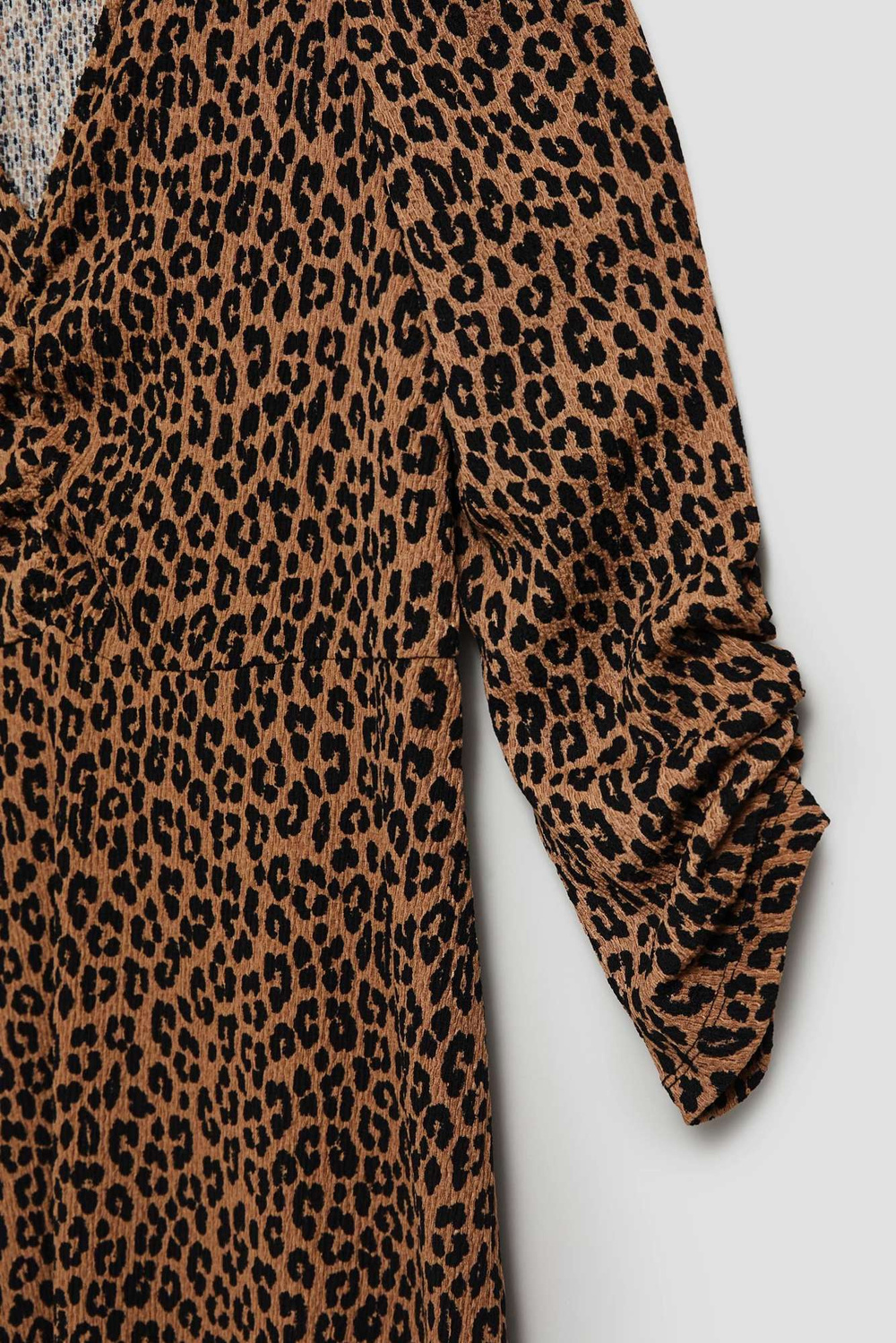 Marisse Brown Leopard Print Midi Dress