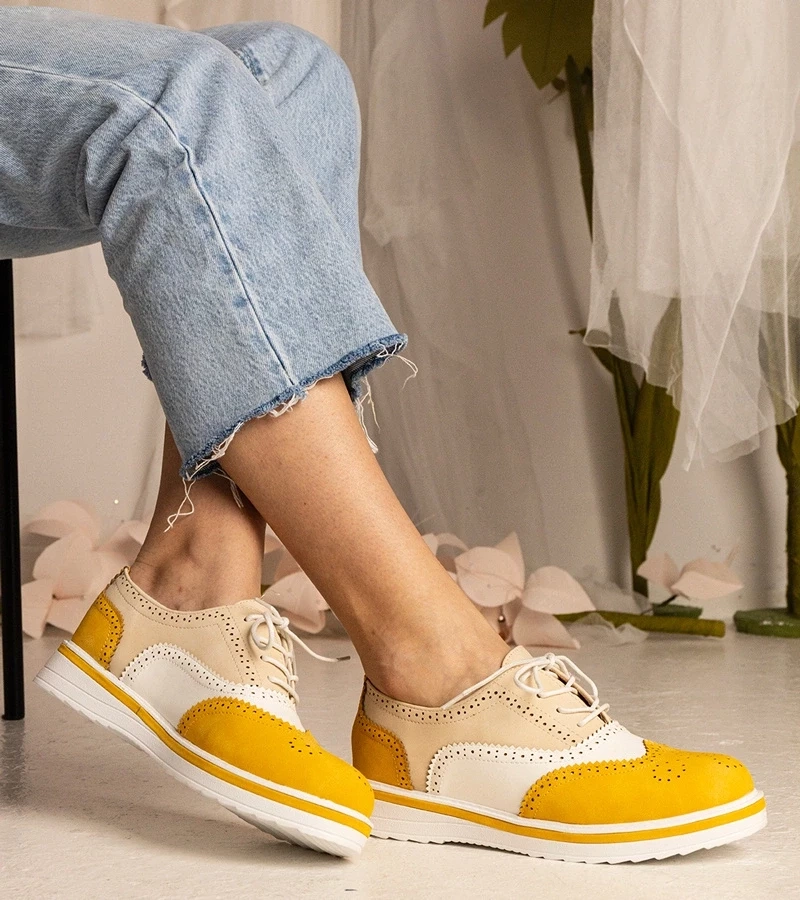 Gemre Pantofi oxford clasici galbeni Toddi