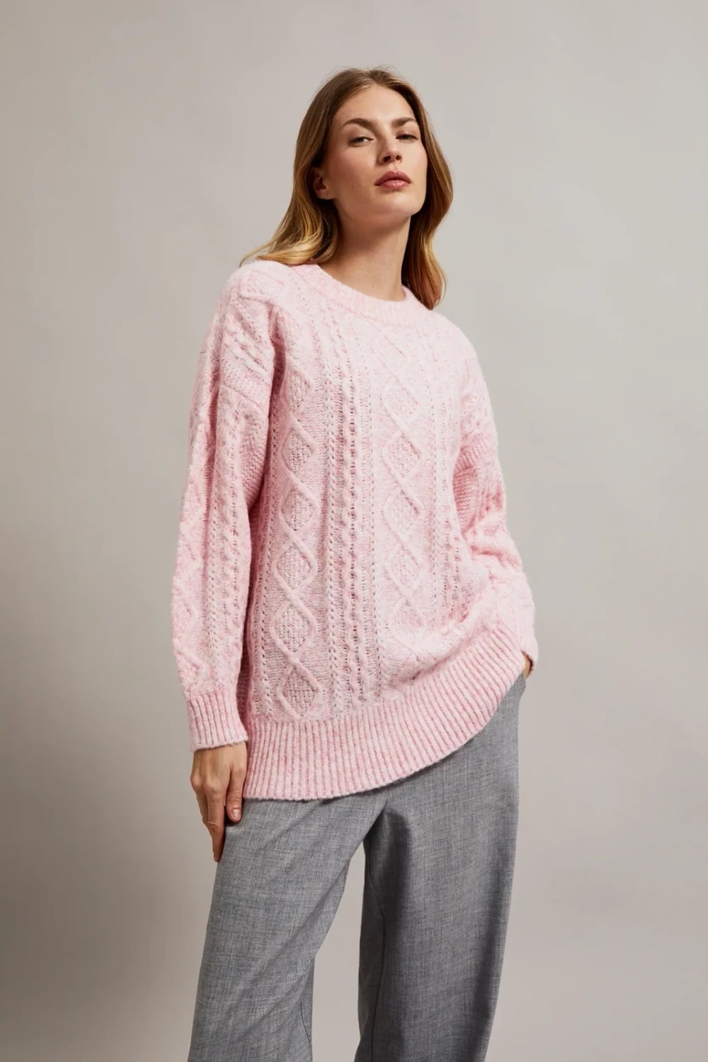 Marisse Women&#039;s Sweater Z-Sw-4517 L.Pink Mel