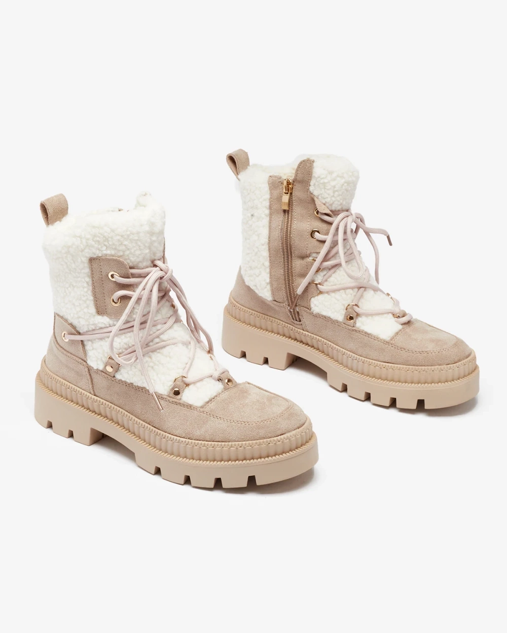 Resti Light brown women&#039;s trapper boots with sheepskin Getatsa