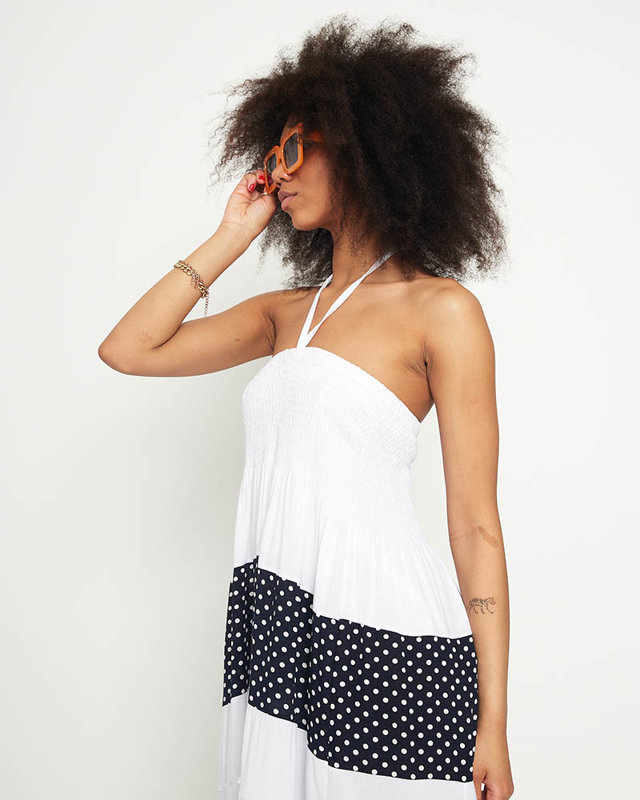 Resti White polka dot maxi skirt PLUS SIZE - Clothing