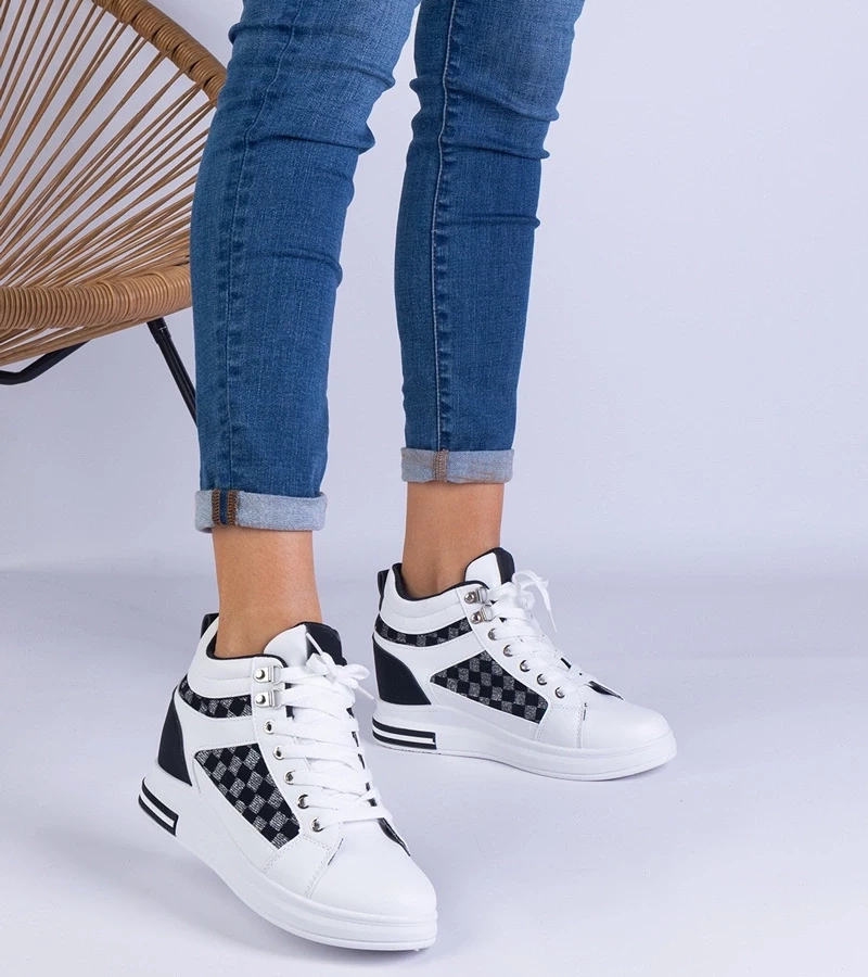 Gemre Adidași sport albi pentru femei cu platformă ascunsă Violinso