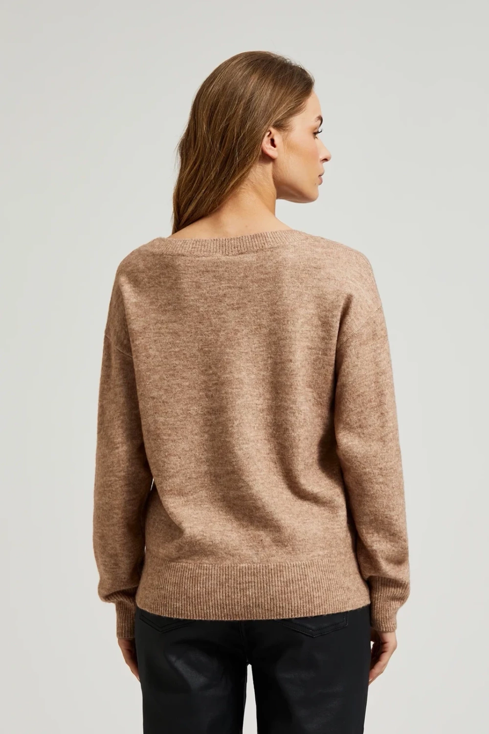 Marisse Women's Sweater Z-Sw-4513 L. Brown Mel