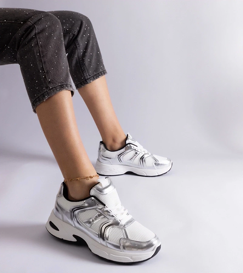 Gemre Adidași sportivi alb-argintii Ena