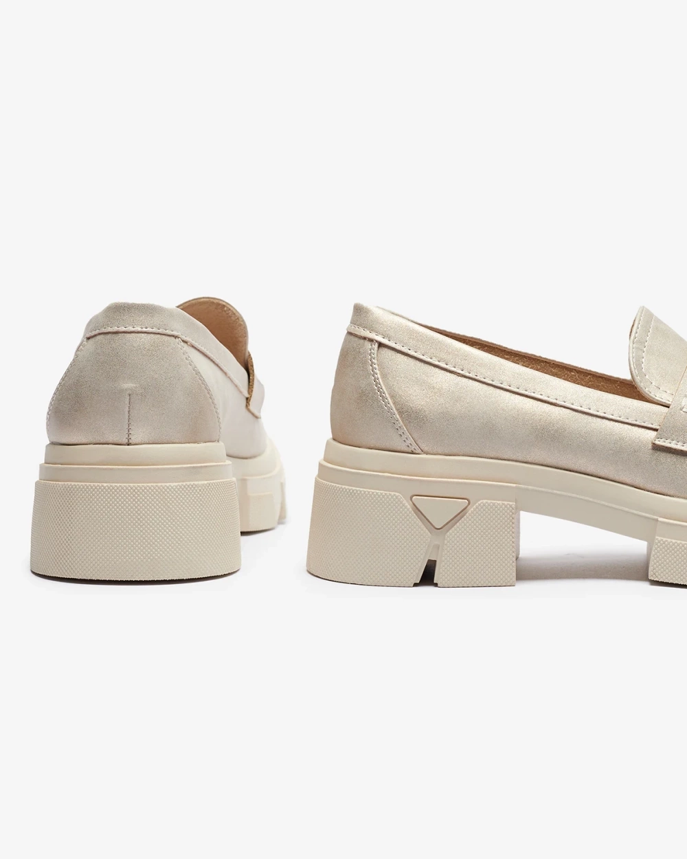 Resti Gold women's eco leather moccasins Sepop- Footwear
