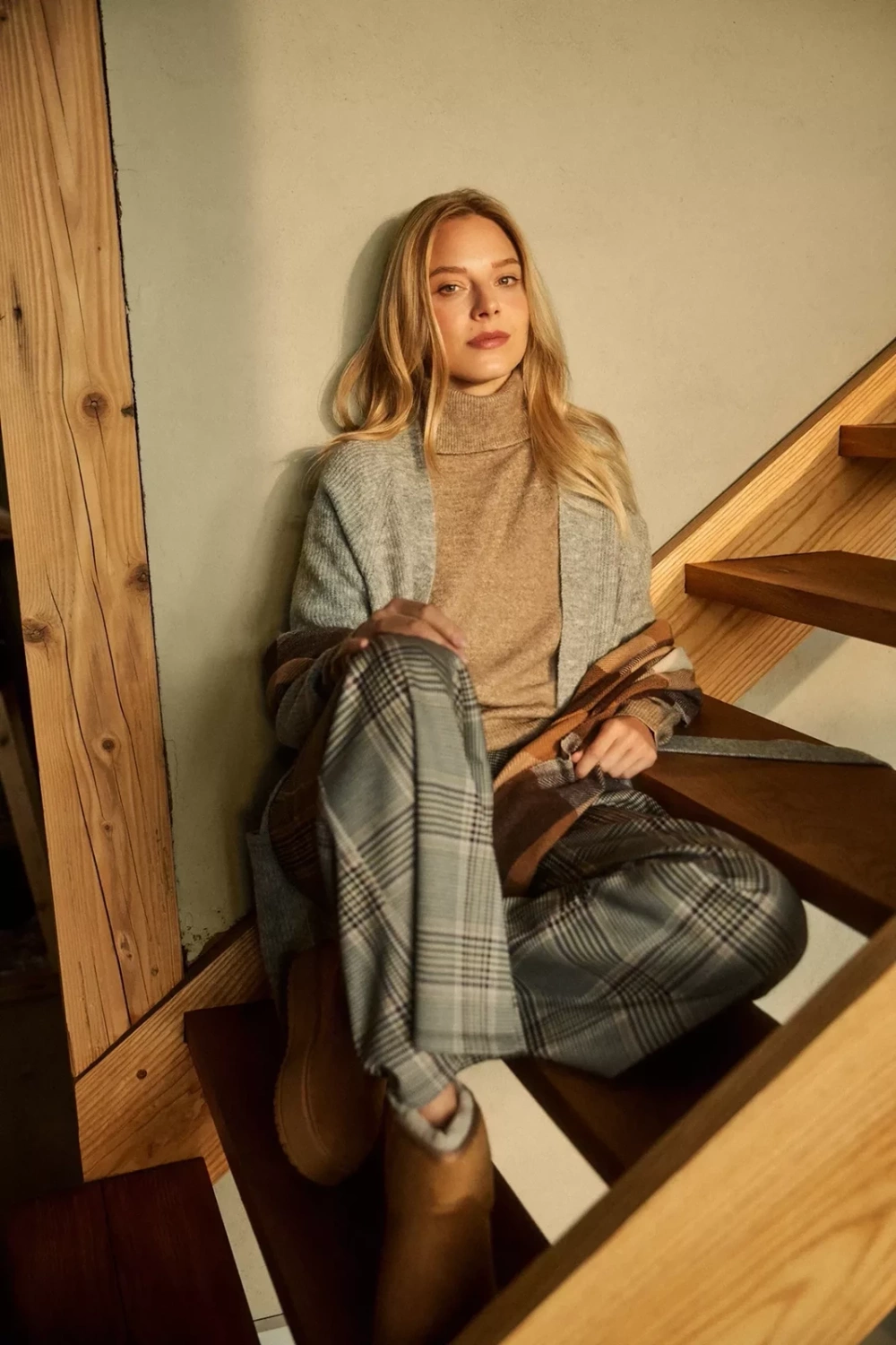 Marisse Beige Turtleneck Sweater