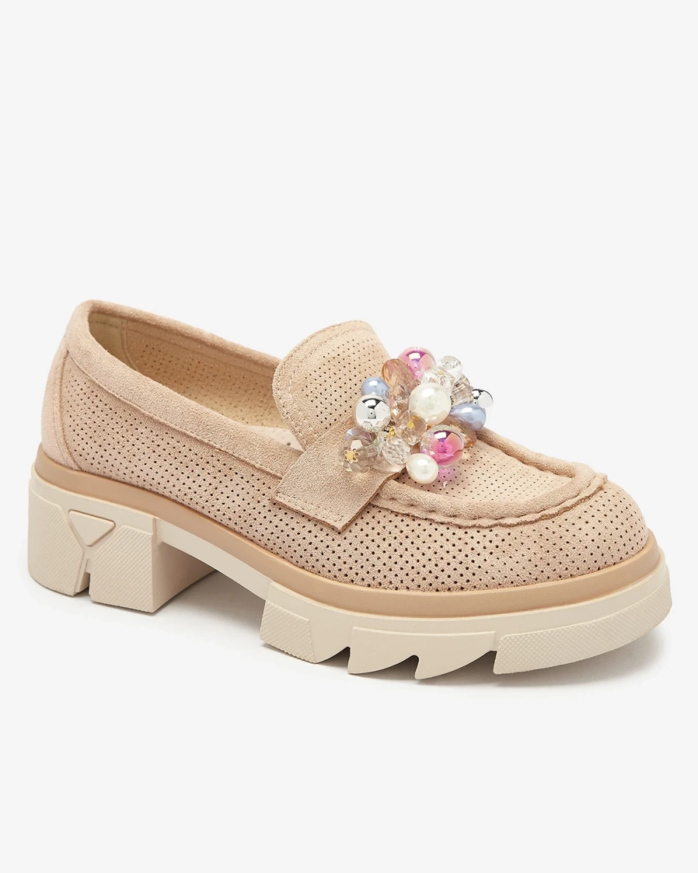 Resti Women&#039;s light brown openwork moccasins Peloga- Footwear