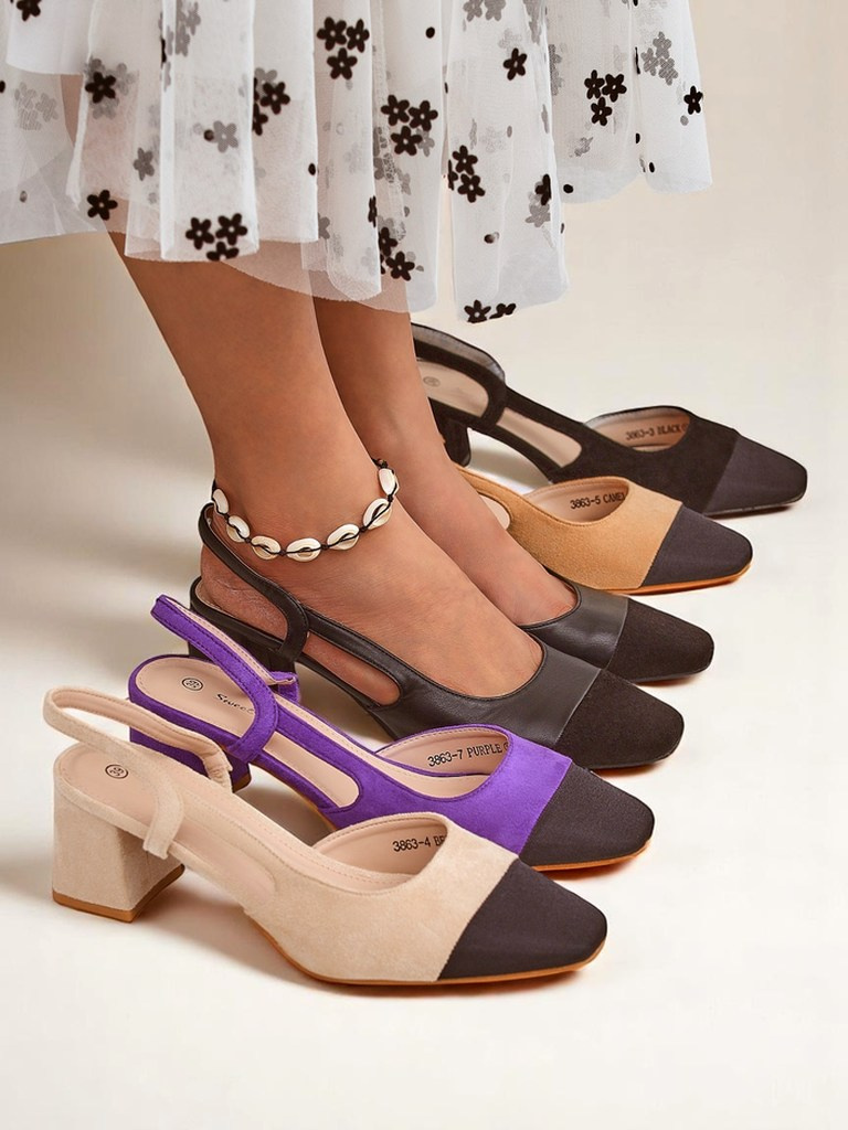 Resti Women&#039;s Low Heel Pumps with Decorative Toe Eleganzo