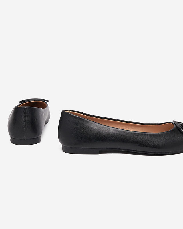 Resti Women&#039;s black pointed ballerinas with an ornament on the toe Manico - Footwear