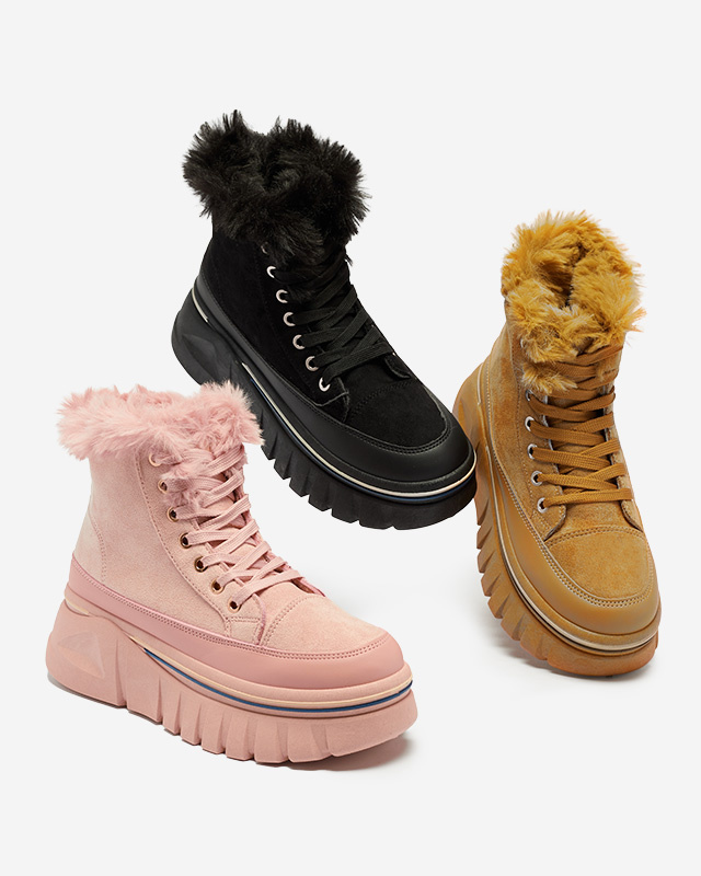 Resti Black women&#039;s lace-up platform snow boots Neatesa - Footwear