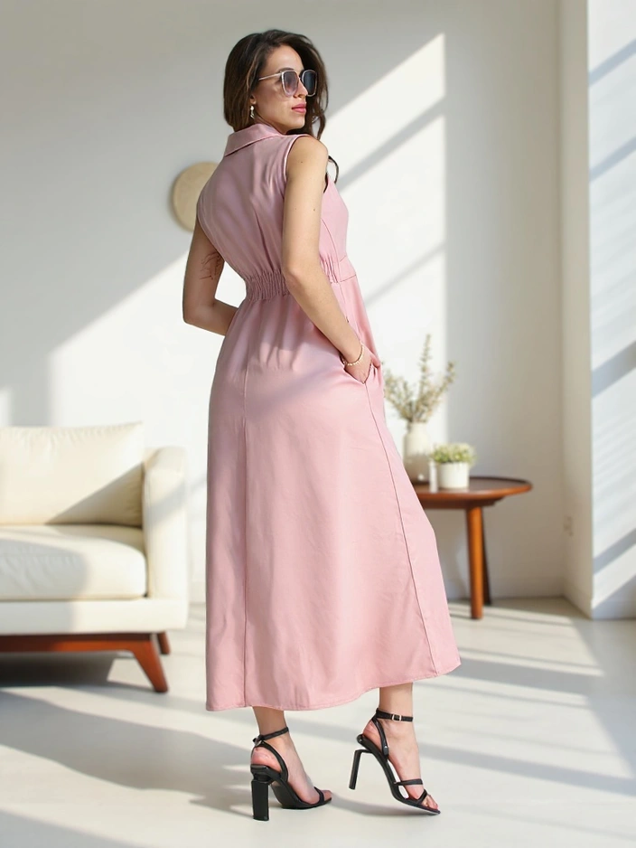 Resti Women's sleeveless dress with a wrap neckline Bizness