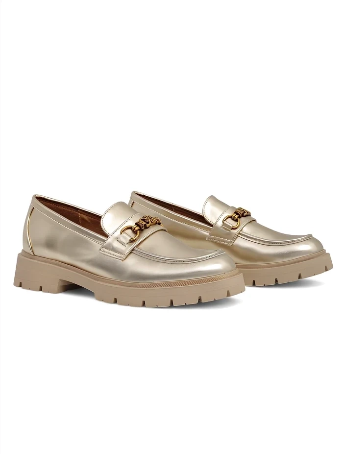 Resti Women's moccasins gold-plated Goldlove