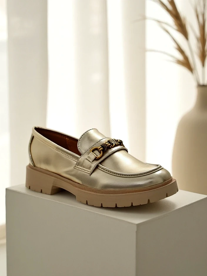 Resti Women&#039;s moccasins gold-plated Goldlove