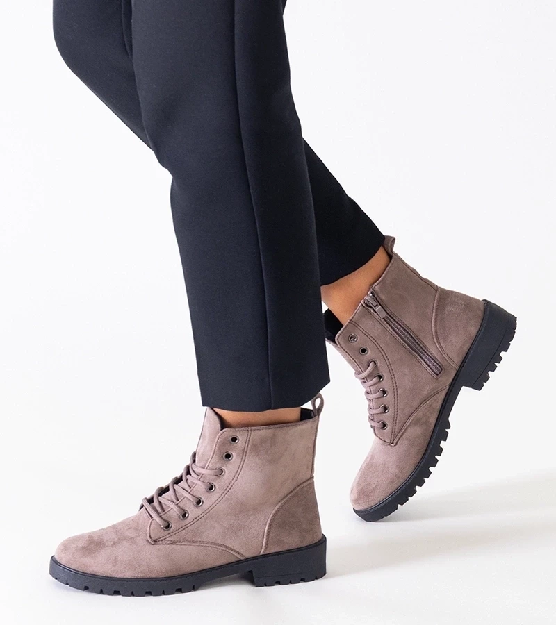 Gemre Botine maro din ecologic zămbăc cu platformă Barosa.