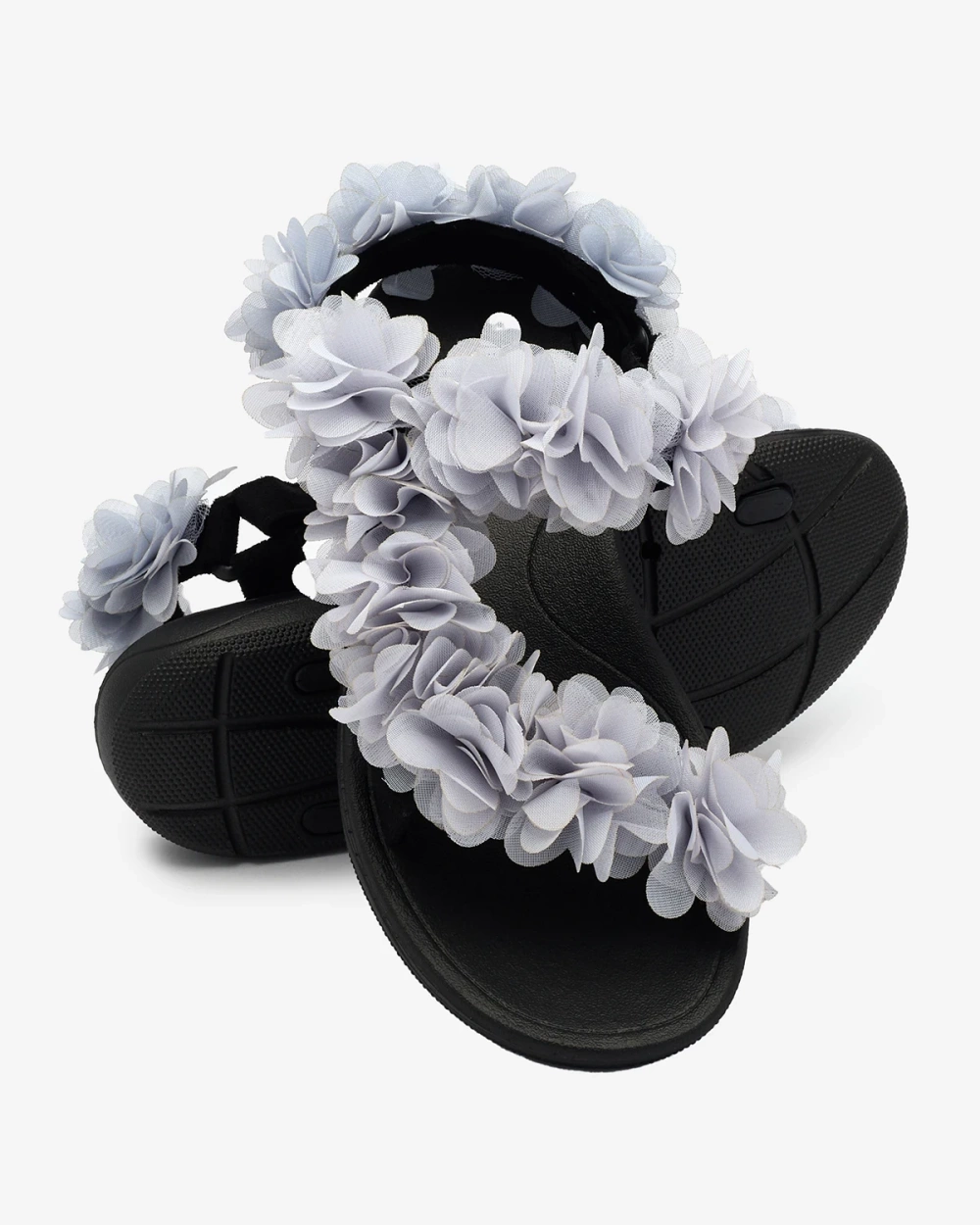 Resti Grey women&#039;s sandals with flowers Alferroy