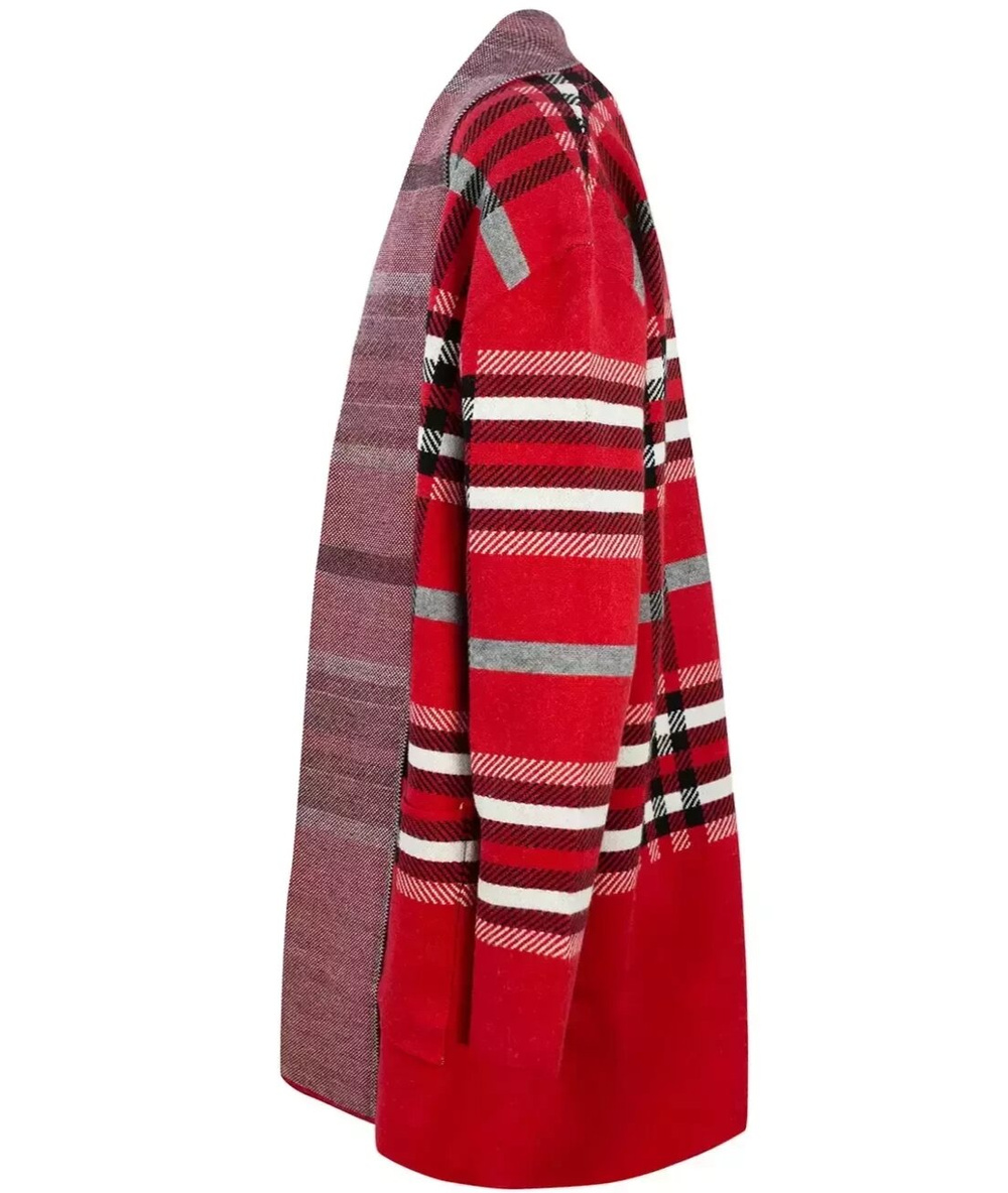 Pri WARM Sweater. Checkered cardigan overlay