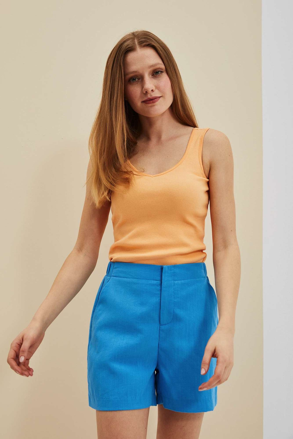 WOMEN'S TOP L-TS-4079 PEACH