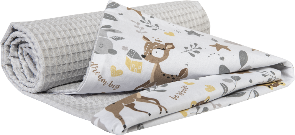 Medi Partners Blanket 75x100 cotton + cotton Waffle – Jelonki + gray waffle
