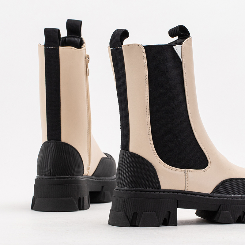 Resti Beige women&#039;s boots on a massive sole Rosidi - Footwear