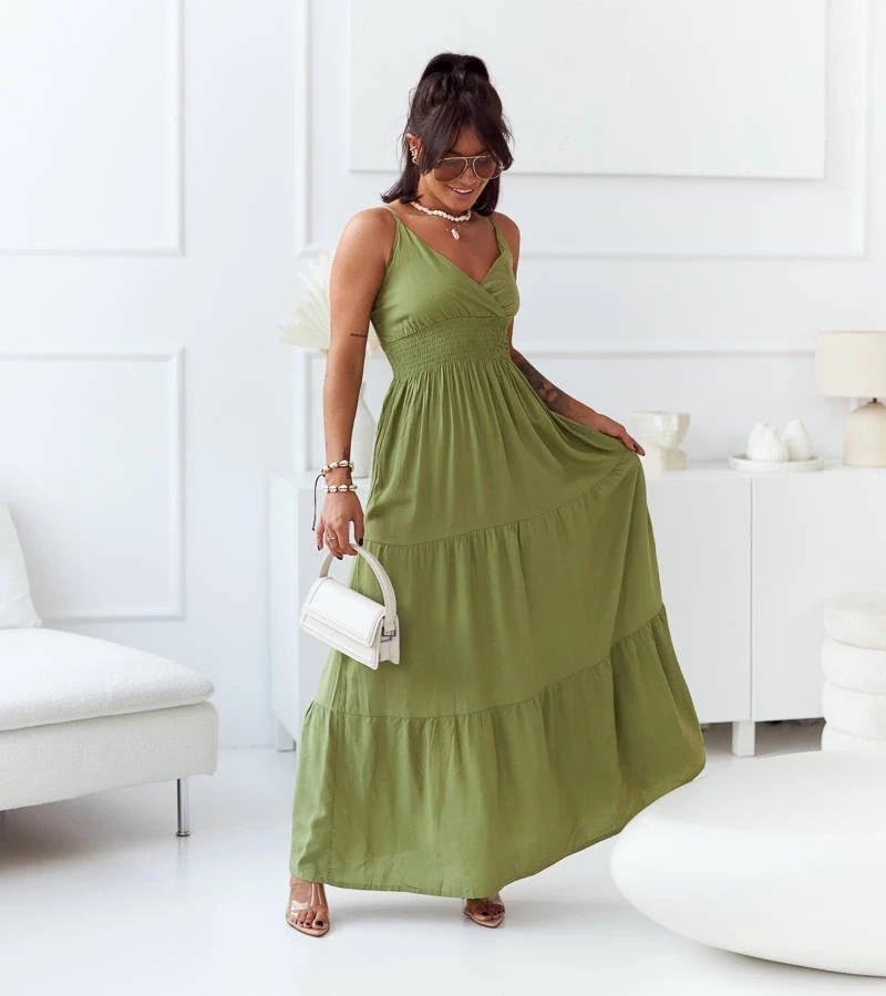UR/CEO Green boho-style maxi dress Trill