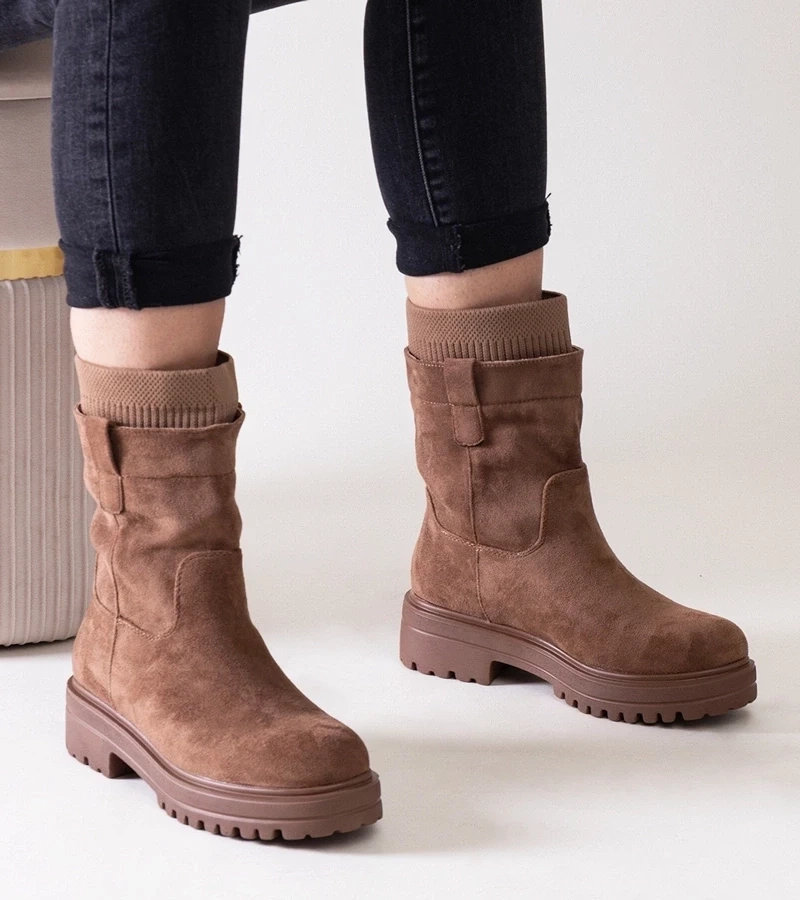 Gemre Botine maro cu șosete Ralia.