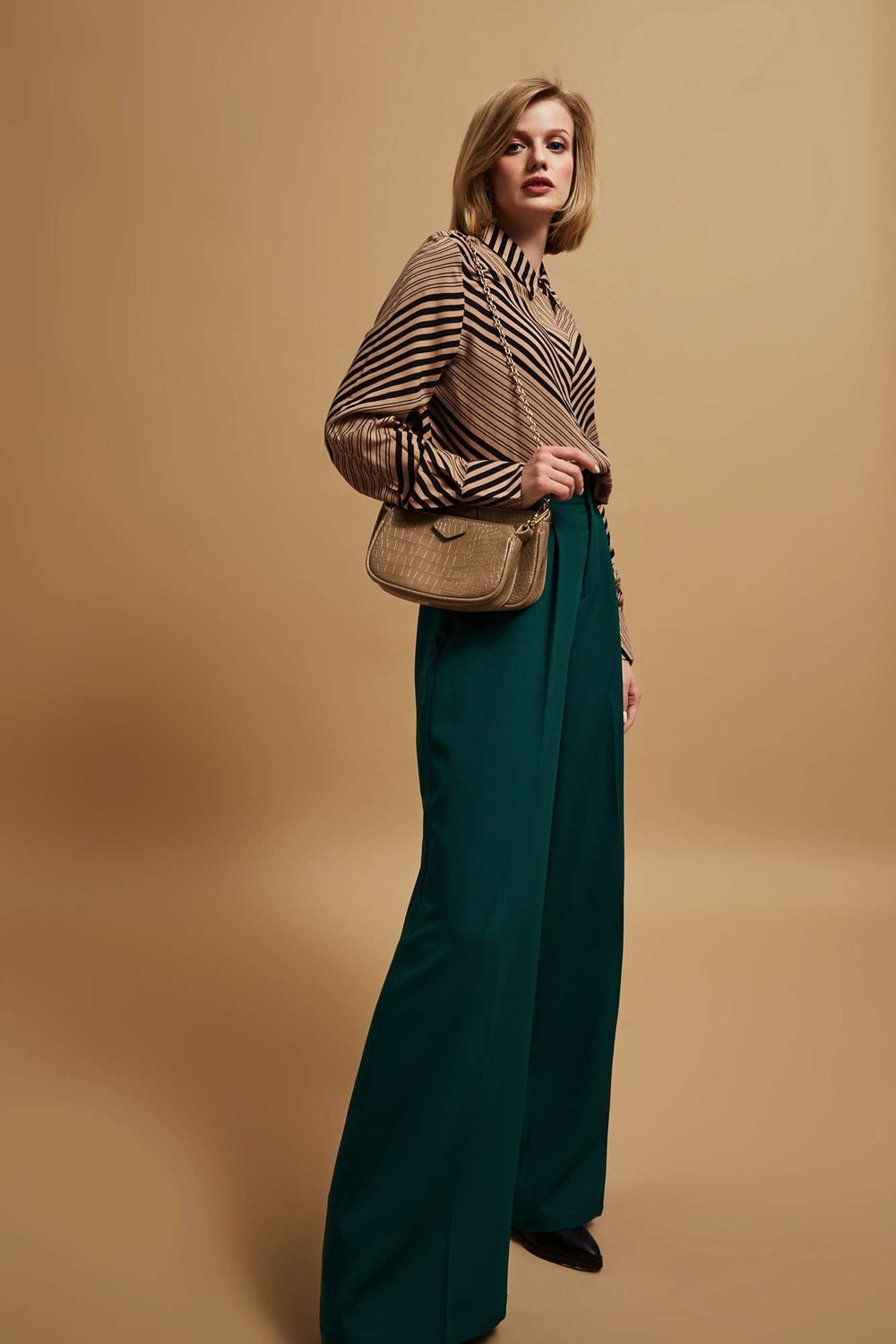 Marisse Dark Beige Shoulder Bag