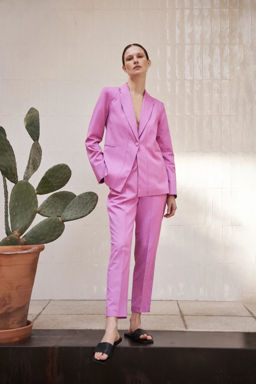 Women's trousers MOODO - pink